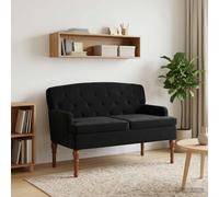 vidaXL Sofá Amoroso con botones acolchados – Asiento de terciopelo, Negro 111 x 65 x 79 cm