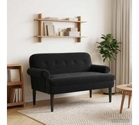 vidaXL Sofá amoroso con botones acolchados Negro 120 x 66 x 78 cm