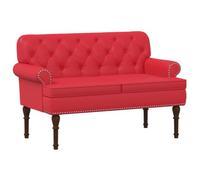 vidaXL Sofá Amoroso 2 plazas, botones acolchados, terciopelo poliéster Rojo 120x65x77 cm