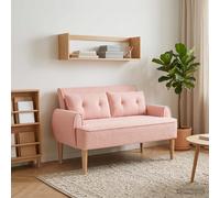Sofá Amoroso Con Botones Acolchados Rosa 117 X 67 X 77 Cm Vidaxl