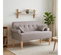vidaXL Sofá amoroso con botones acolchados Topo 120 x 65 x 79 cm Tela