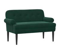 vidaXL Sofá Amoroso con Botones Acolchados Verde Oscuro Terciopelo
