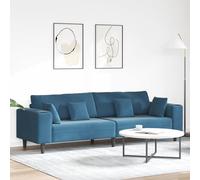 vidaXL Sofá 250 x 77 x 76 cm Terciopelo Multicolor Azul