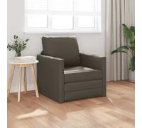 Sofá Cama 60cm Gris Cuero Artificial Vidaxl
