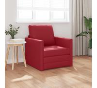 vidaXL Sofá cama 60cm Rojo vino Cuero artificial