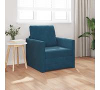 vidaXL Sofá Cama Azul 74 x 77 x 81 cm Terciopelo, Sala de Estar Chic, Sofá Cama Moderno, Mobiliario Que Ahorra Espacio, Asiento Versátil, Sofá Elegante y Funcional