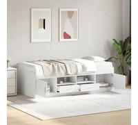 vidaXL Sofá cama con cajones sin colchón blanco 100x200 cm