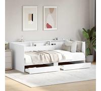 vidaXL Sofá cama con cajones sin colchón blanco 75x190 cm