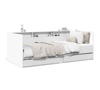vidaXL Sofá cama con cajones sin colchón blanco 90x190 cm