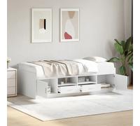vidaXL Sofá cama con cajones sin colchón blanco 90x190 cm