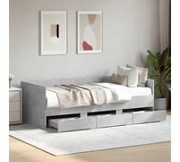 vidaXL Sofá cama con cajones sin colchón gris hormigón 100x200 cm