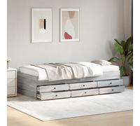 vidaXL Sofá cama con cajones sin colchón gris Sonoma 100x200 cm