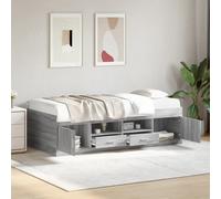 vidaXL Sofá cama con cajones sin colchón gris Sonoma 90x190 cm