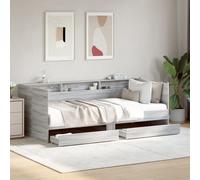 vidaXL Sofá cama con cajones sin colchón gris Sonoma 90x190 cm
