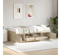 vidaXL Sofá cama con cajones sin colchón roble Sonoma 100x200 cm