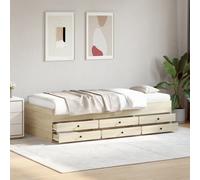 Cama de día con cajones, sin colchón, color roble Sonoma, 100x200 cm (vidaXL)