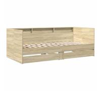vidaXL Sofá cama tumbona con cajones sin colchón 90x190 cm Roble Sonoma