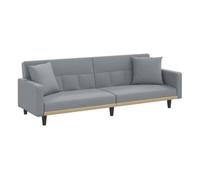 vidaXL Sofá cama con cojines, tela gris claro