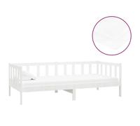 vidaXL Sofá cama con colchón madera de pino maciza blanco 90x200 cm