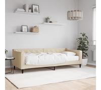 vidaXL Sofá cama con colchón tela crema 80x200 cm