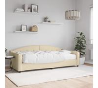 vidaXL Sofá cama con colchón tela crema 90x200 cm