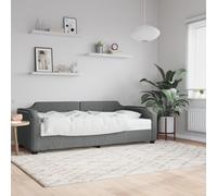vidaXL Sofá cama con colchón tela gris oscuro 90x200 cm