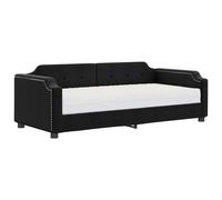 vidaXL Sofá cama con colchón tela negro 100x200 cm