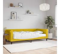 vidaXL Sofá cama con colchón terciopelo amarillo 100x200 cm