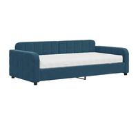 vidaXL Sofá cama con colchón terciopelo azul 100x200 cm