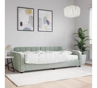 vidaXL Sofá cama con colchón terciopelo gris claro 100x200 cm