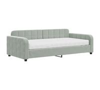 vidaXL Sofá cama con colchón terciopelo gris claro 100x200 cm