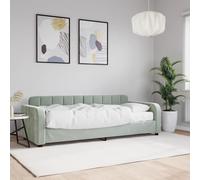 vidaXL Sofá cama con colchón terciopelo gris claro 80x200 cm