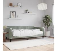 vidaXL Sofá cama con colchón terciopelo gris claro 90x190 cm