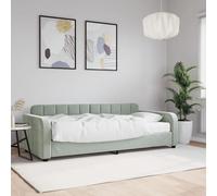 vidaXL Sofá cama con colchón terciopelo gris claro 90x190 cm