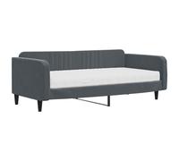 vidaXL Sofá cama con colchón terciopelo gris oscuro 100x200 cm
