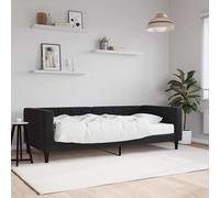 vidaXL Sofá cama con colchón terciopelo negro 90x190 cm