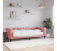 vidaXL Sofá cama con colchón terciopelo rosa 80x200 cm