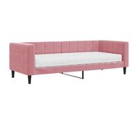 vidaXL Sofá cama con colchón terciopelo rosa 80x200 cm