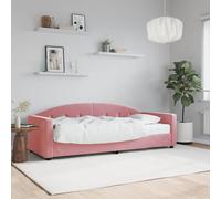 vidaXL Sofá cama con colchón terciopelo rosa 80x200 cm