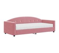 Sofá Cama Con Colchón Terciopelo Rosa 90x200 Cm Vidaxl