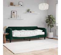 vidaXL Sofá cama con colchón terciopelo verde oscuro 80x200 cm