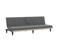 vidaXL Sofá cama con portavasos, tela gris oscuro