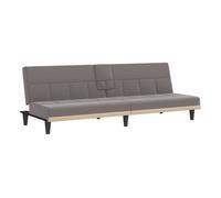 vidaXL Sofá cama con portavasos de tela gris taupé