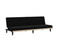 vidaXL Sofá cama con portavasos, tela negra