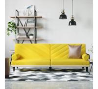 vidaXL Sofá cama con reposabrazos tela amarillo claro