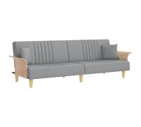 vidaXL Sofá cama con reposabrazos, tapizado en tela gris claro