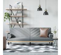 vidaXL Sofá cama con reposabrazos tela gris claro