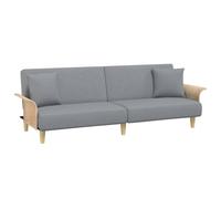 vidaXL Sofá cama con reposabrazos tela gris claro