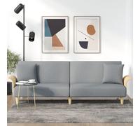 vidaXL Sofá cama con reposabrazos tela gris claro