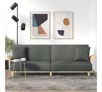 vidaXL Sofá cama con reposabrazos tela gris oscuro